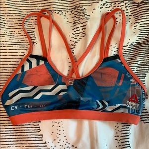 Reebok CrossFit Strappy Printed Sports Bra